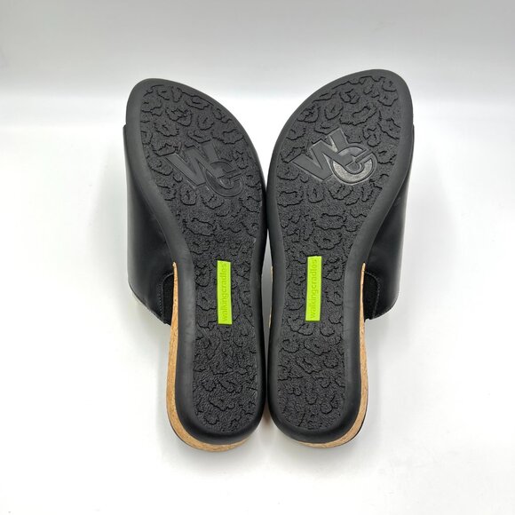 9WW 9 WW XW WIDTH Walking Cradles Womens Cam Black Leather Slides Sandals Shoes - Picture 10 of 15
